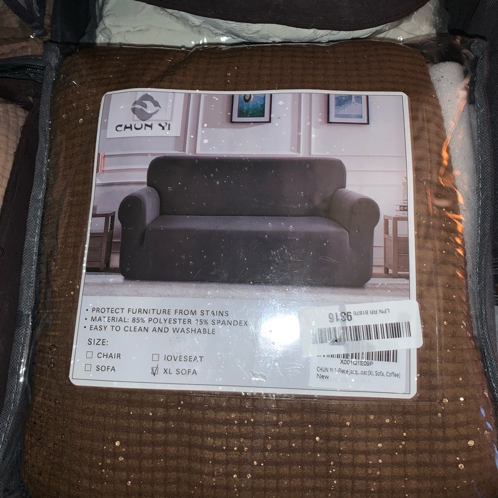 XL sofá slipcover new brown